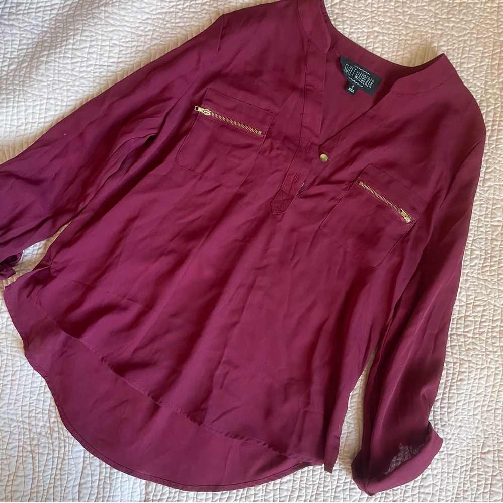Burgundy Dress Blouse